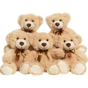 Pack 5 Ursinhos de Pelúcia 33 cm — Decoração Fofa para Festas e Lembrancinhas