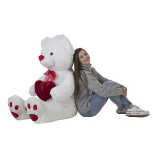 Urso de Peluche Gigante 140 cm com Coração — Presente Romântico para Surpreender Quem Ama