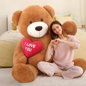Urso de Peluche Gigante XXL 130 cm com Coração “Eu Amo-te”